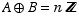 A⊕B = n 
