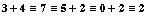 3 + 4≡7≡5 + 2≡0 + 2≡2